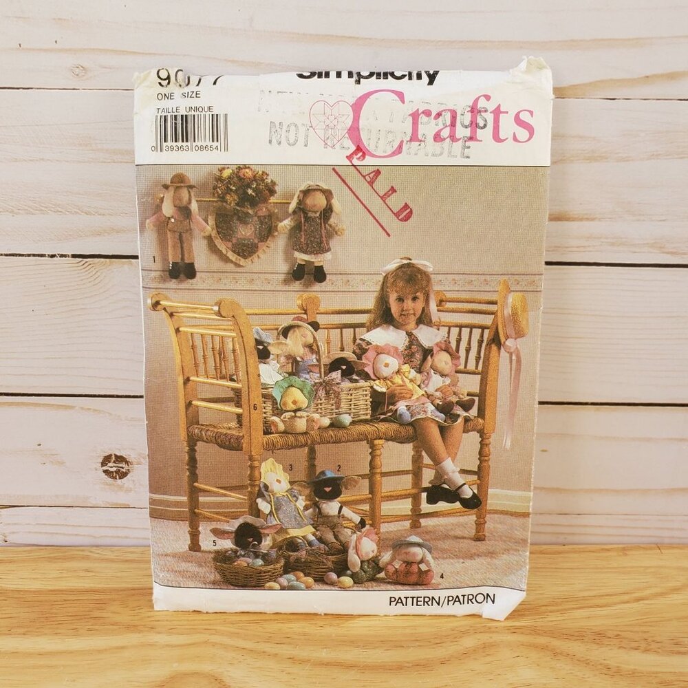 VTG Simplicity 9077 Bunny Lamb Duck Sewing Pattern Crafts And Wall Decor 1980s